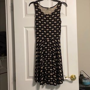 Soft black dress with little elephants